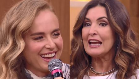 Fátima Bernardes não segura a emoção ao receber visita de Angélica no Encontro