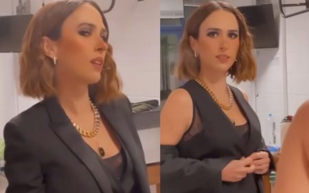 Tatá Werneck mostra look e sensualiza antes de primeira gravação do Lady Night