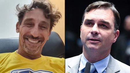 Tuca Andrada tira sarro de parte íntima de Flávio Bolsonaro em foto inusitada