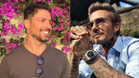 Cauã Reymond encontra David Beckham na França e rasga elogios para o ex-atleta