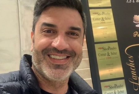Edu Guedes surge pela primeira vez em público com bailarina do Faustão