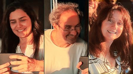 Daniel Dantas reúne Letícia Sabatella e Zezé Polessa, atual e ex, em festa privada