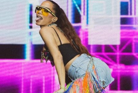 Anitta interrompe show para elogiar namorado gato de influenciadora