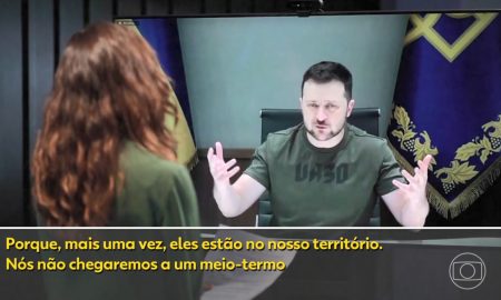 Presidente da Ucrânia compartilha e celebra entrevista exclusiva à Globo