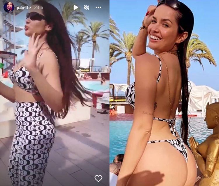 Em Ibiza, Juliette usa look e biquíni do mesmo estilo e impressiona com o corpaço