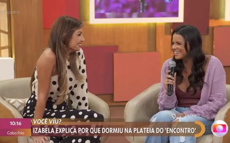 Após dormir na plateia do Encontro, convidada explica o que aconteceu
