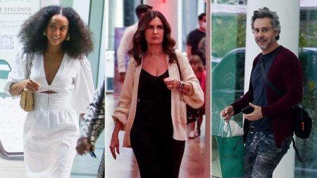 Taís Araújo, Fátima Bernardes, Alexandre Nero e mais famosos passeiam em shopping carioca