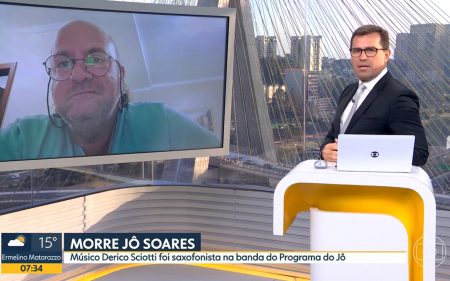 Músico Derico Sciotti lamenta morte de Jô Soares, abre o coração e se emociona