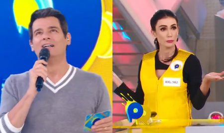 Michelle Barros fecha a cara ao ser repreendida pela produção do Domingo Legal