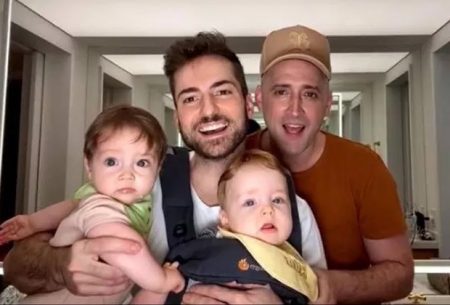 Viúvo de Paulo Gustavo, Thales Bretas comemora aniversário dos filhos em festa com amigos