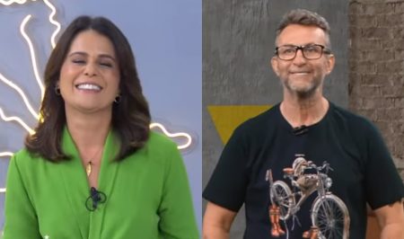 Craque Neto dá presente inusitado a Adriana Araújo e cutuca rival na Band