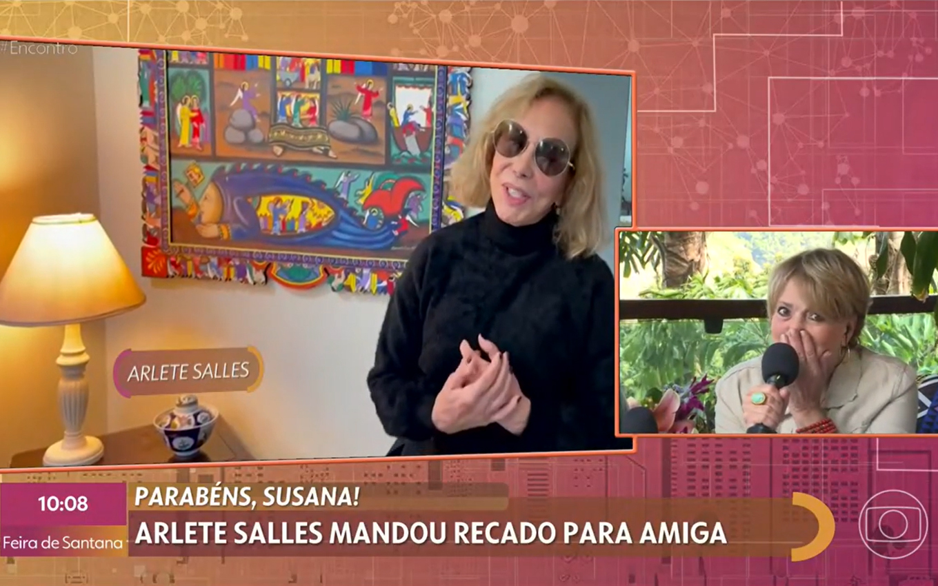 Susana Vieira se emociona com recado de Tony Ramos e Arlete Salles