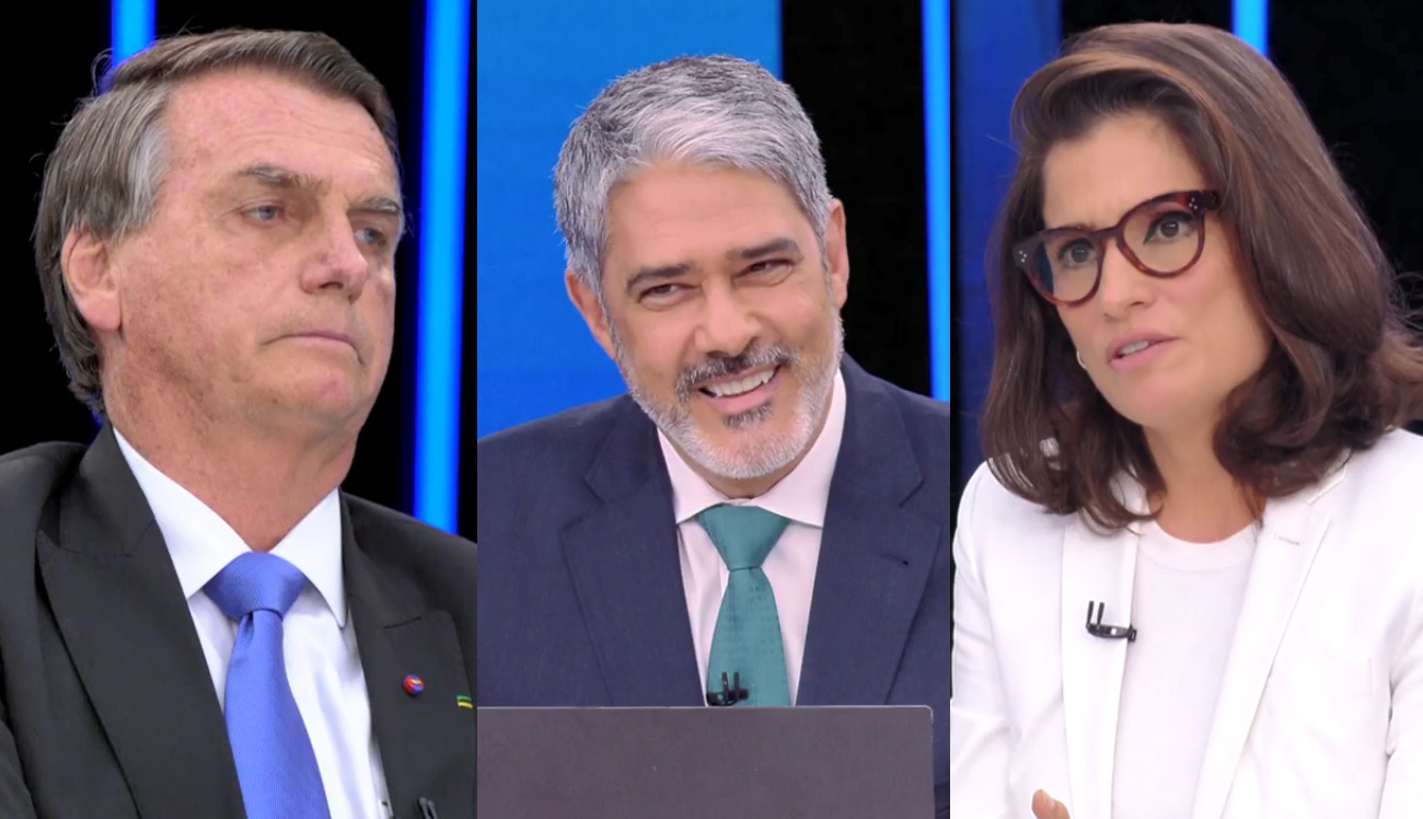 Em entrevista vista por milhões, Bonner e Renata ocuparam 37% do tempo de Bolsonaro