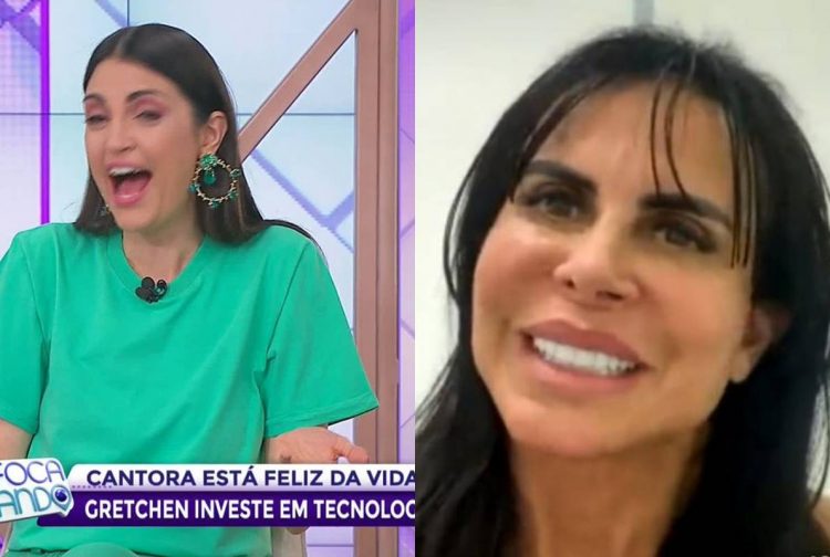 Chris Flores fica impressionada com Gretchen nua durante entrevista