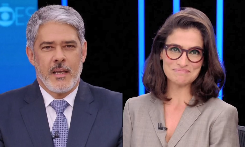 Globo entrega os bastidores de sabatina do JN e momento fofo entre Bonner e Renata