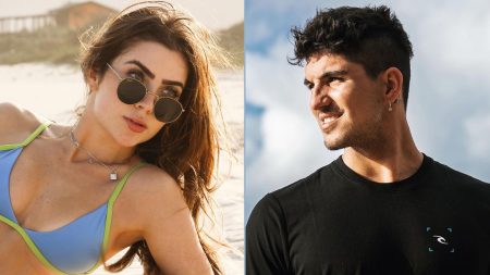 Gabriel Medina e Jade Picon são filmados aos beijos e vídeo revelador vira assunto