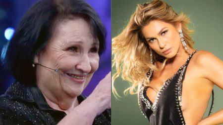 Déa Lúcia, mãe de Paulo Gustavo, cutuca Lívia Andrade por vestido ousado no Domingão