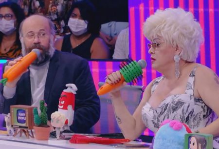 Nany People e Otávio Muller discutem no Caldeirão e Marcos Mion ironiza: “Briguem, globais!”