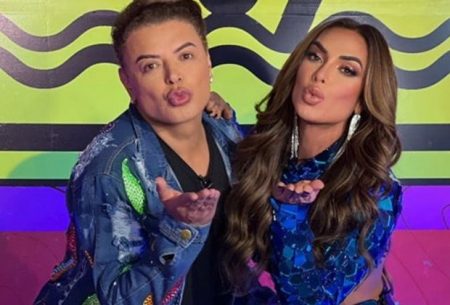 Nicole Bahls retoma amizade com David Brazil em bastidor de programa