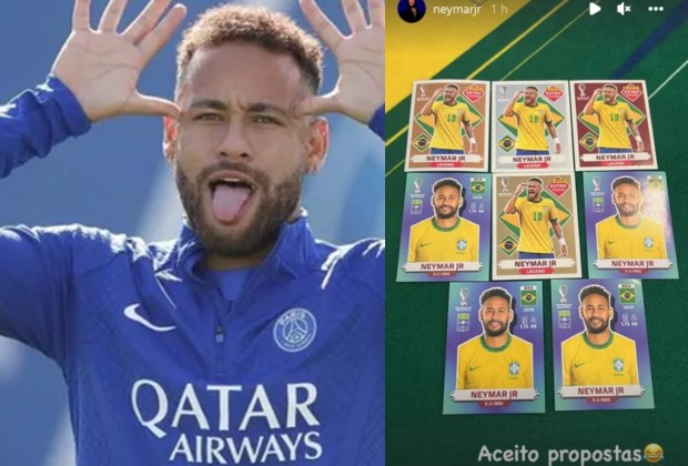 Neymar mostra coleção de figurinhas raras dele mesmo: Aceito propostas -  Quem