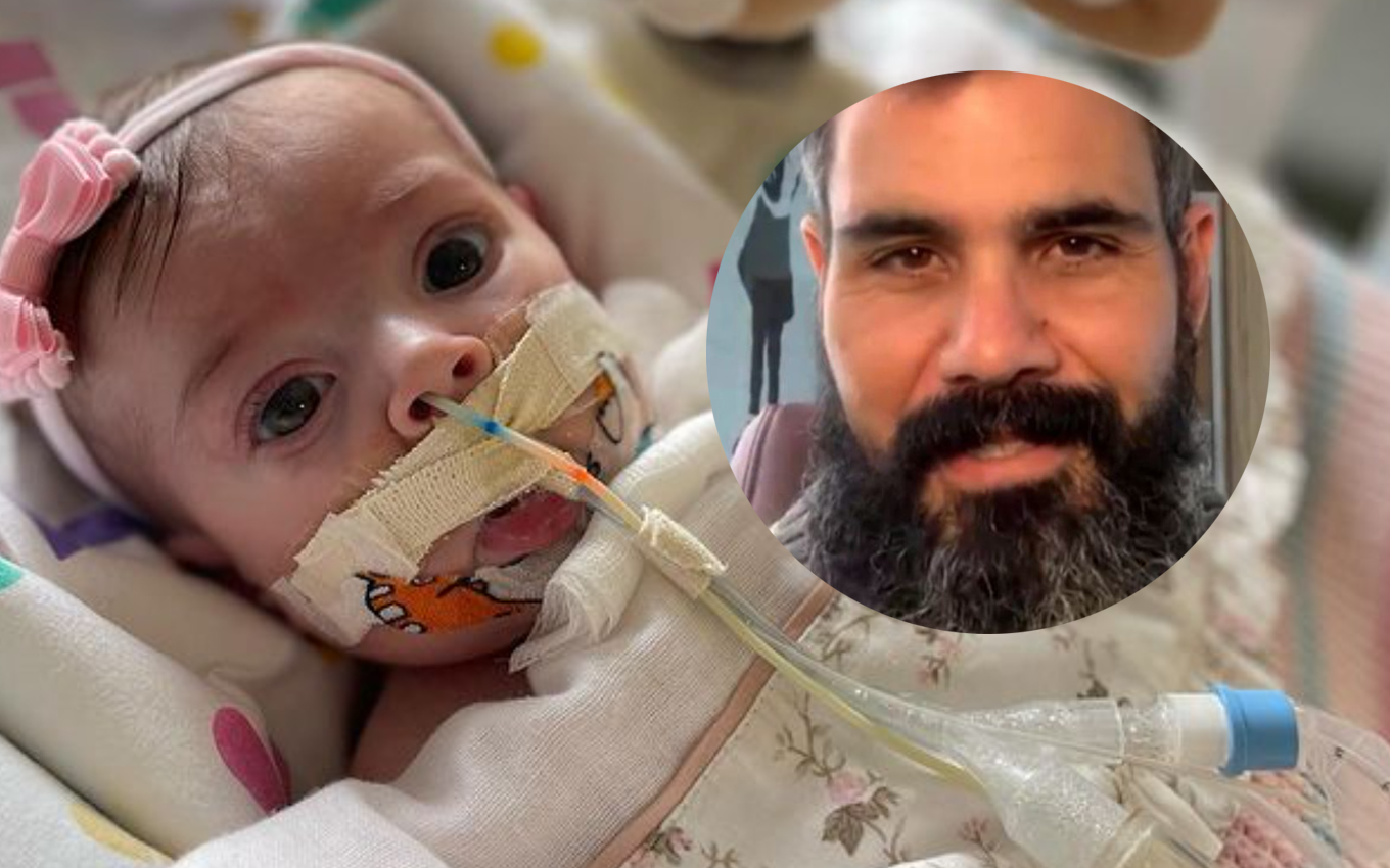 Esposa de Juliano Cazarré pede orações para nova cirurgia da filha