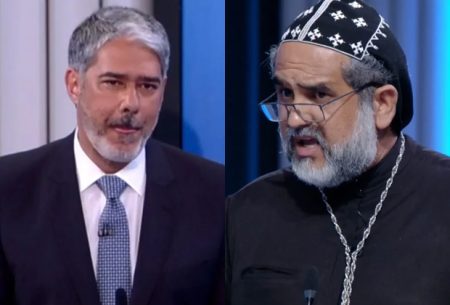 William Bonner fica “p da vida” com padre Kelmon em debate e dá sermão na Globo