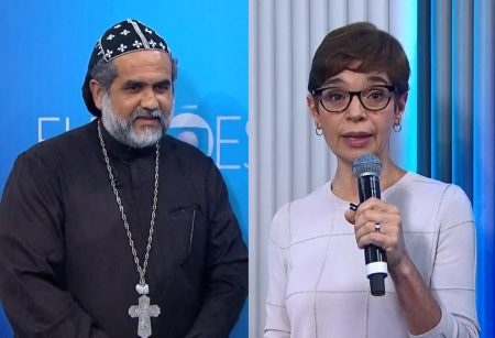 Renata Lo Prete confronta Padre Kelmon nos bastidores, pergunta se ele é laranja e é ovacionada