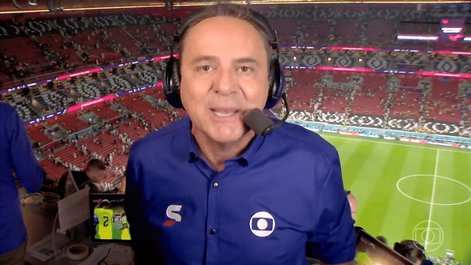 Após dias afastado, Luis Roberto anuncia retorno aos jogos da Copa pela Globo