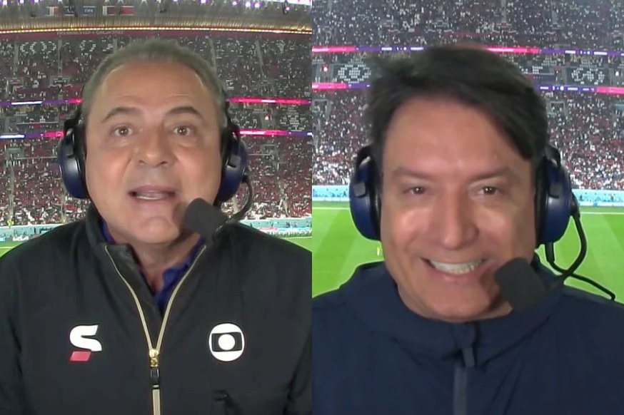 Luiz Carlos Jr. invade transmissão com Luis Roberto na Globo e surpreende público