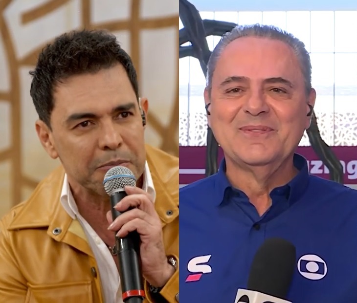 Luis Roberto e Thaís Matos arriscam no gogó e surpreendem Zezé Di Camargo no Encontro