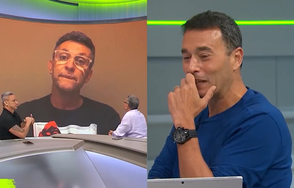 Craque Neto pega André Rizek de surpresa ao fazer piada no SporTV