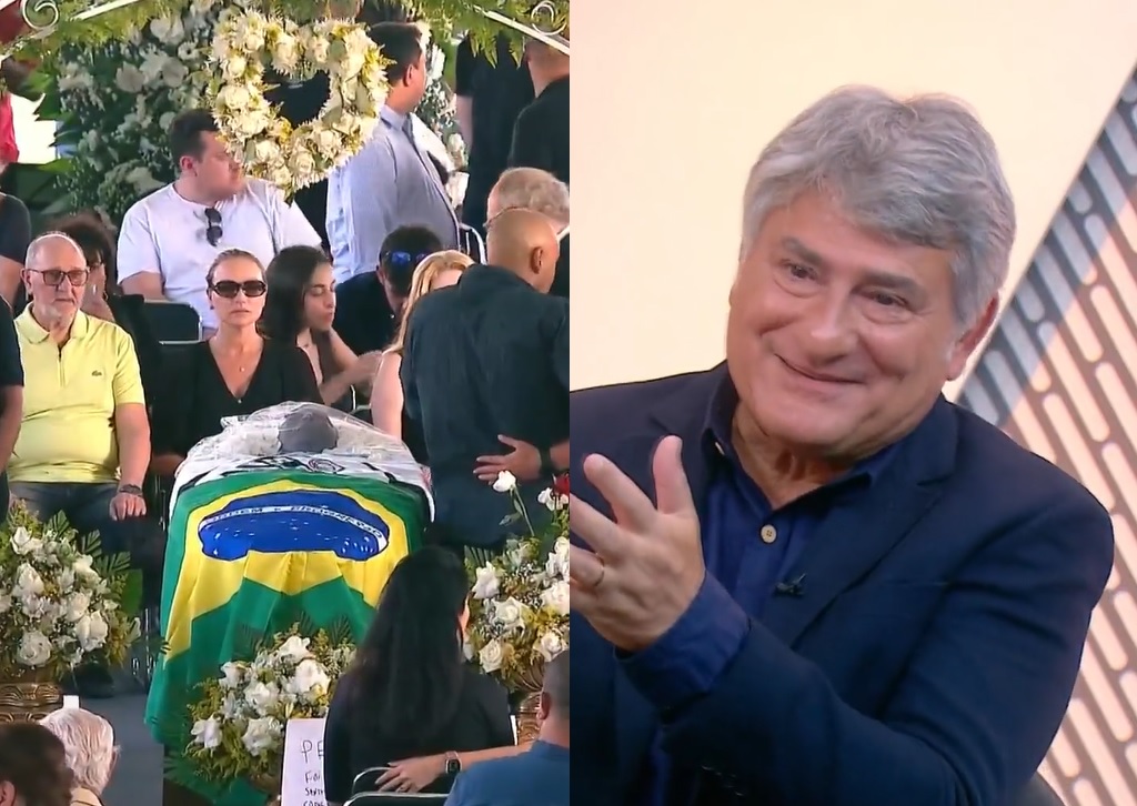 Cleber Machado não segura a emoção na Globo ao transmitir velório de Pelé
