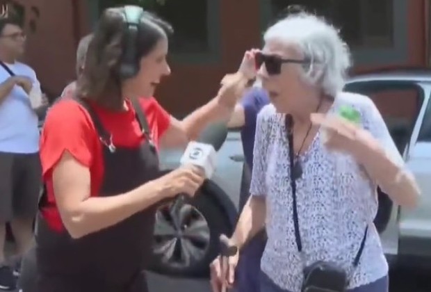 Repórter da Globo é pega de surpresa durante entrevista com idosa