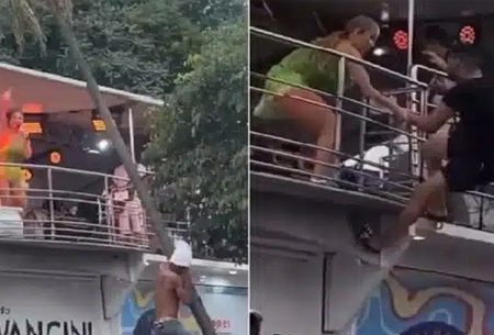 Claudia Leitte fica assustada ao ter trio invadido; veja vídeo
