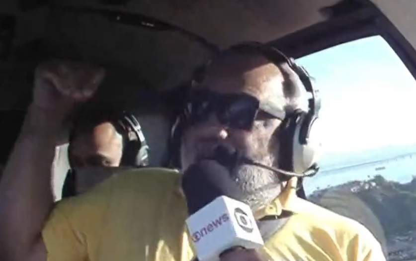 Repórter da Globo admite maratona na folia antes de entrar em helicóptero ao vivo