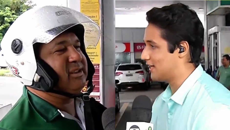 Entrevistado da Globo dá resposta inesperada ao detonar o preço da gasolina no Ceará