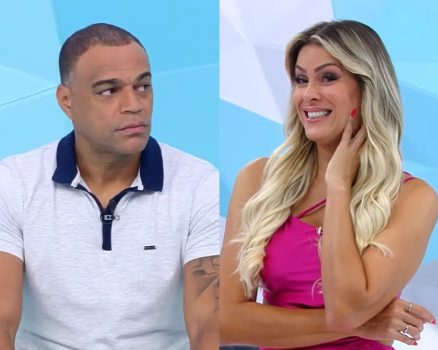 Denílson faz zoeira com Renata Fan e deixa apresentadora apavorada na Band