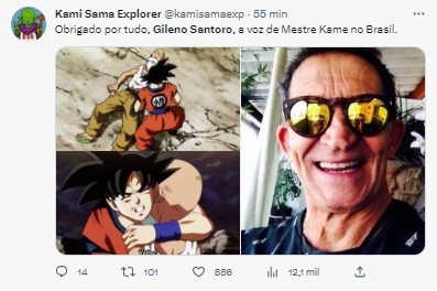 Morre Gileno Santoro, dublador do Mestre Kame, de Dragon Ball Z