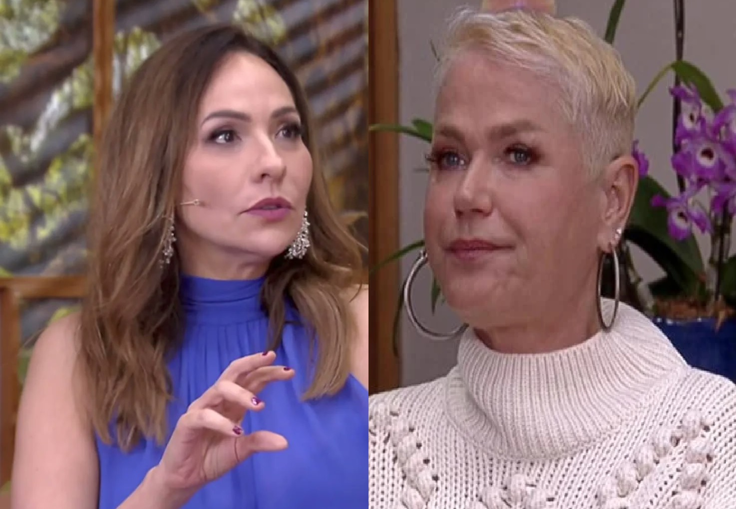 Maria Beltrão não segura a emoção ao abraçar Xuxa ao vivo na Globo: “Ela existe”