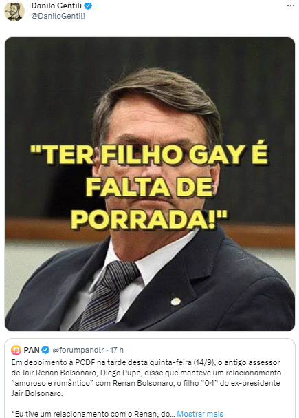 Danilo Gentili explode com hipocrisia do filho de Bolsonaro e