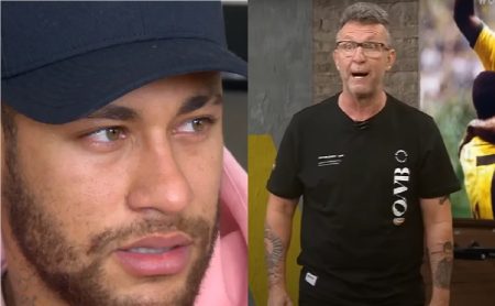 Craque Neto levanta a camisa, mostra os peitos e alfineta Neymar: “Tá maior que o meu!”