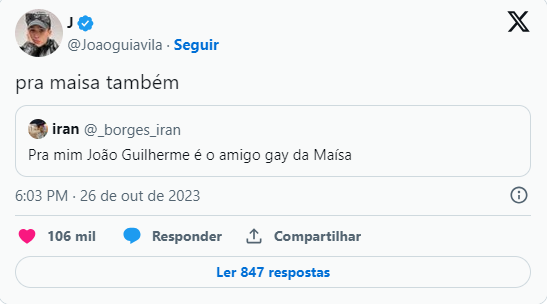 Comentário João Guilherme e Maisa Silva
