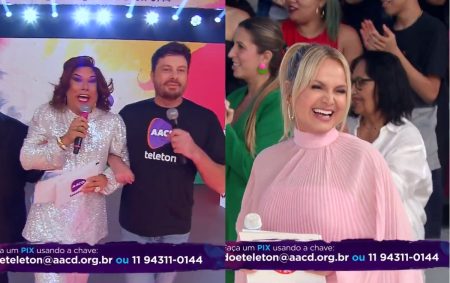 Tiago Barnabé “copia” Eliana, imita Nicole Bahls e rouba a cena no Teleton 2023