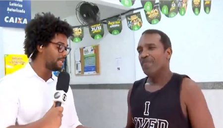 Repórter da Globo é surpreendido ao ouvir desejo de jogador da Mega da Virada