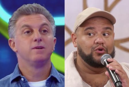 Gominho quebra protocolo ao vivo na Globo e pede emprego a Luciano Huck