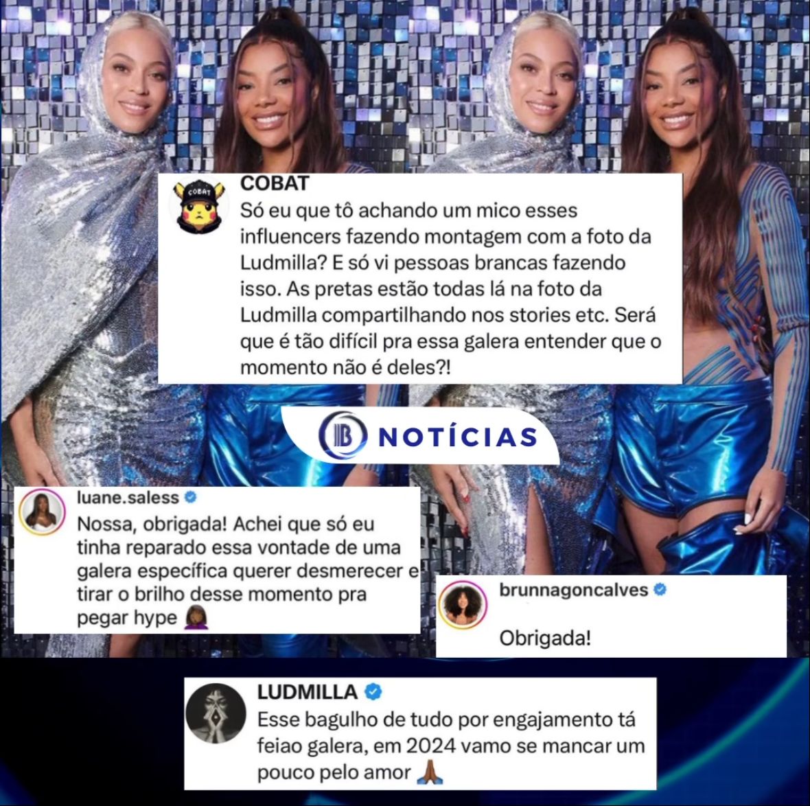 Ludmilla e Beyoncé em foto