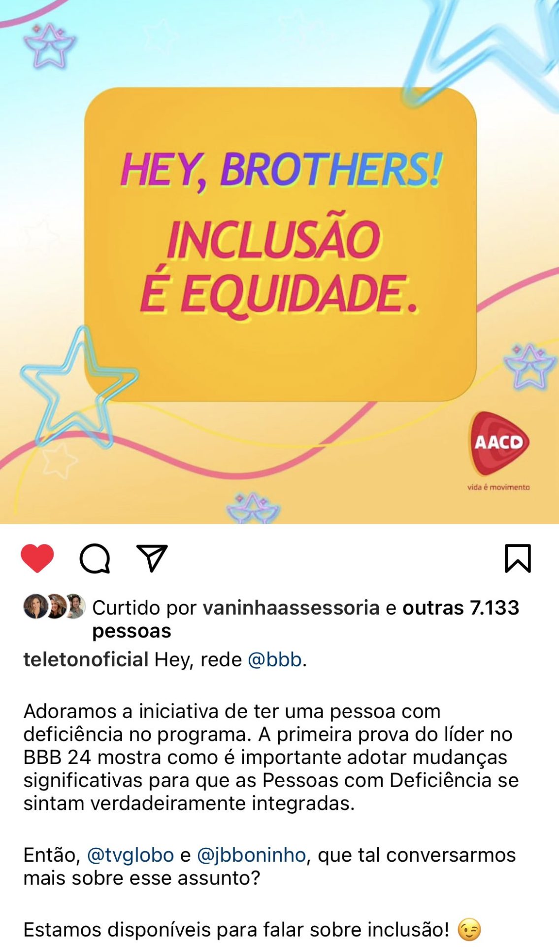 Recado do Teleton para o BBB 2024