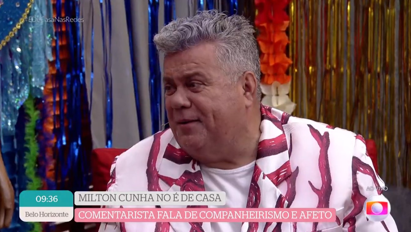 Milton Cunha não segura a emoção com homenagem da Globo no É De Casa