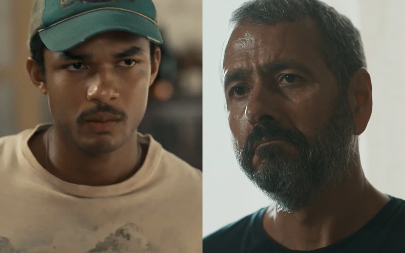 João Pedro (Juan Paiva) e José Inocêncio (Marcos Palmeira) em Renascer