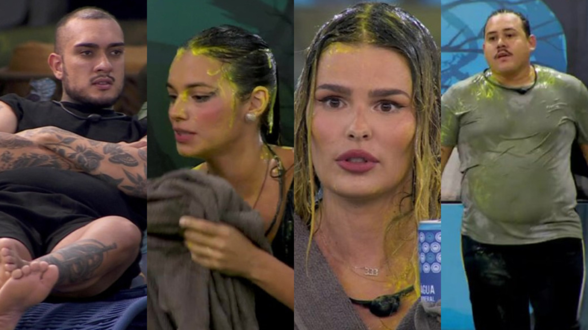 Yasmin, Lucas, Bin e Alane são os eliminados da prova do líder (Imagem: Reprodução/Globo - RD1)